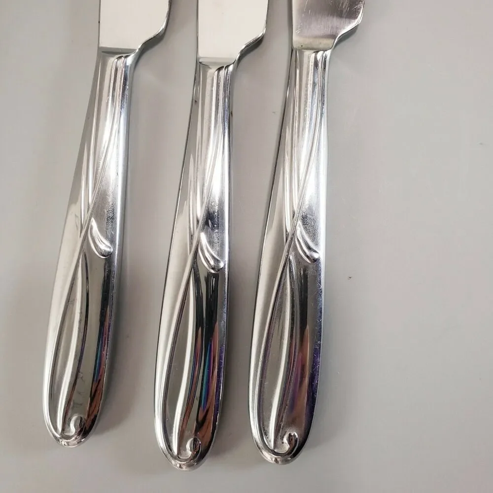 Mikasa Cocoa Blossom Pattern Serving Dinner Knives18/10 Stainless Steel Flatware